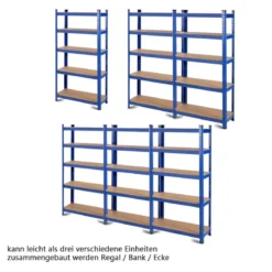 5 Ebenen Lagerregal mit Metallrahmen Metallregal bis 875kg Belastbar Kellerregal 75 x 30 x 150 cm