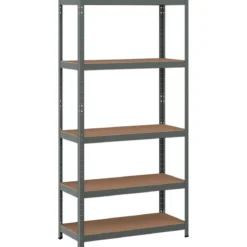5 Ebenen Lagerregal Schwerlastregal Steckregal Metallregal Werkstattregal 91 x 46 x 183 cm