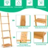5 Ebenen Leiterregal aus Bambus Schmal Bücherregal Standregal 43 x 35 x 165 cm Natur