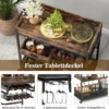3 Ebenen Servierwagen mit Rollen & Abnehmbarer Ablage & Weinregal & Weinglashalter Braun