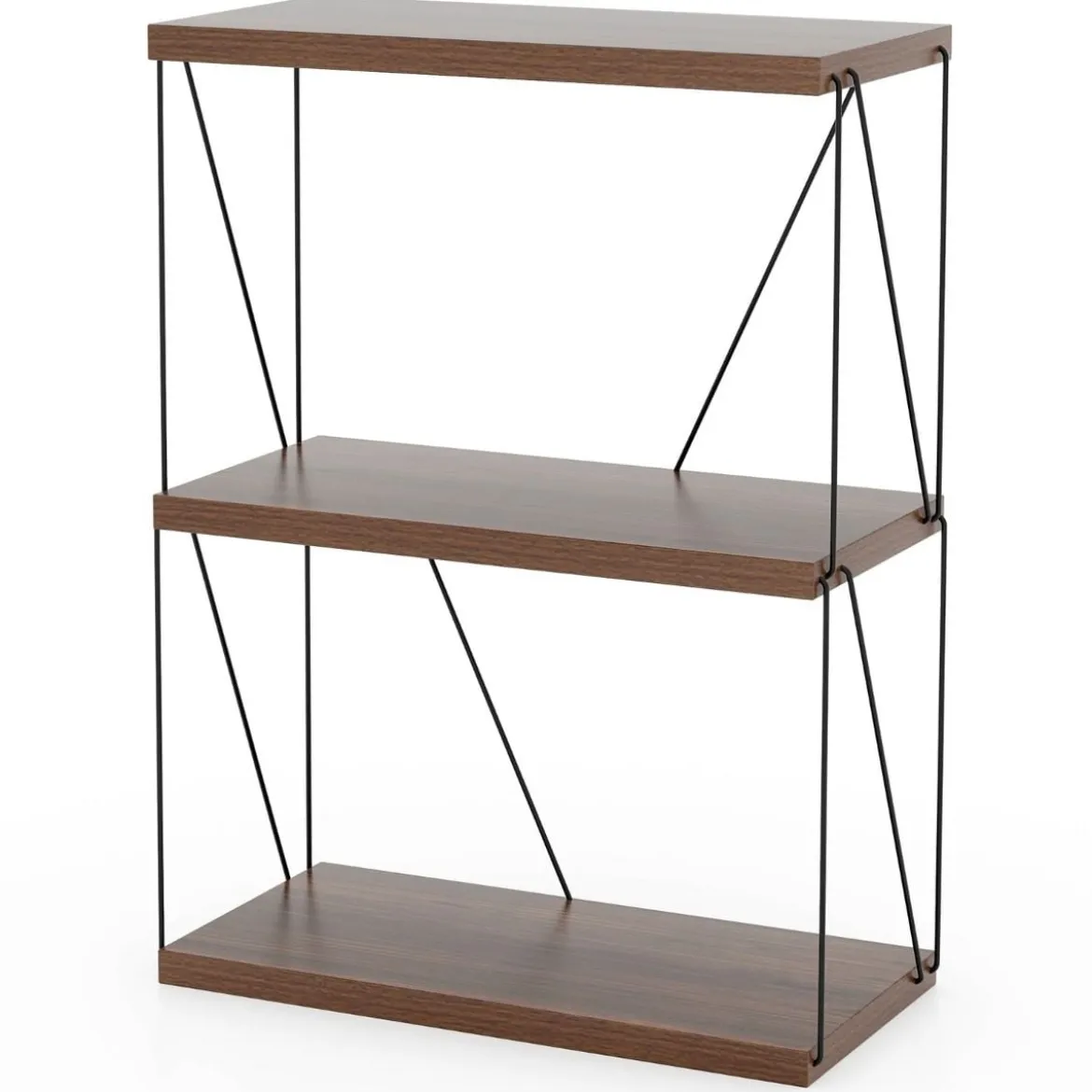 3 Ebenen Standregal mit Metallrahmen Industrielles Bücherregal Lagerregal 60 x 29,5 x 82 cm