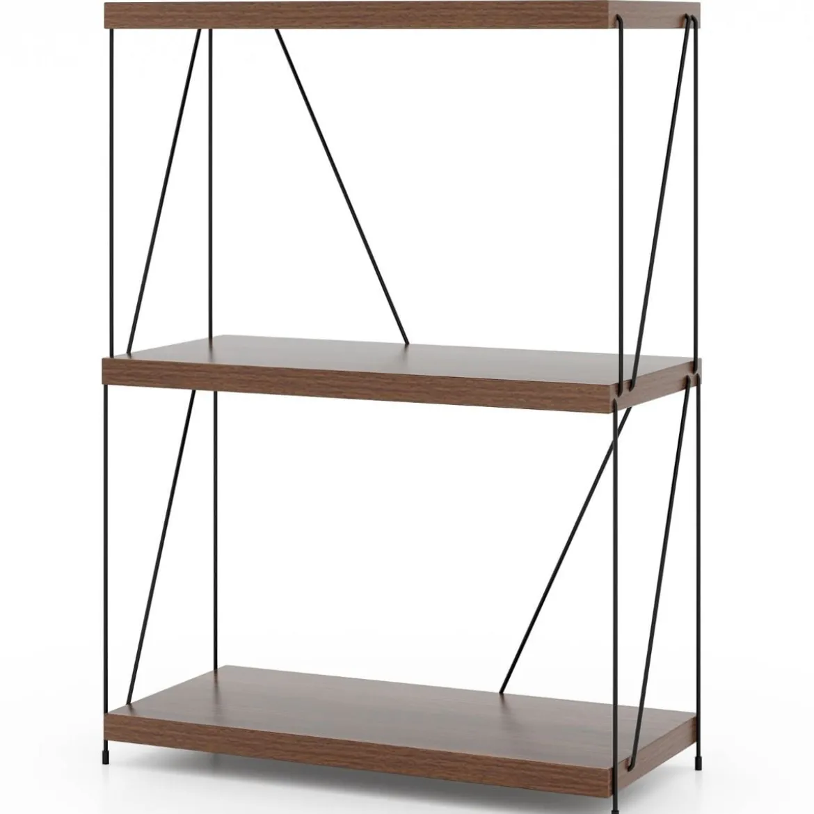 3 Ebenen Standregal mit Metallrahmen Industrielles Bücherregal Lagerregal 60 x 29,5 x 85,5 cm
