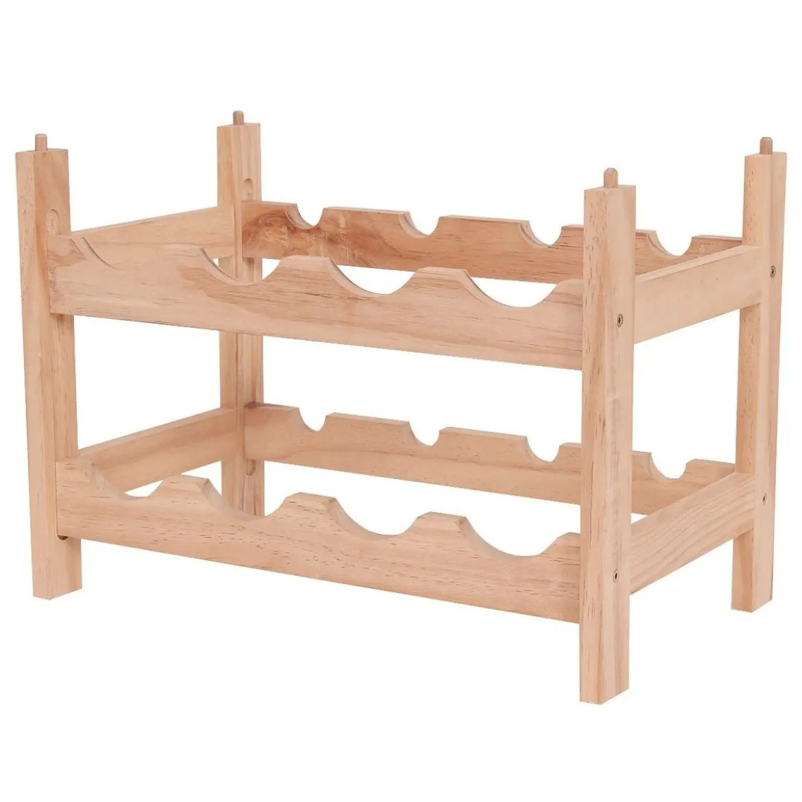 2 Ebenen Stapelbar Holz Weinschrank Weinregal Flaschenständer mit 8 Flaschen