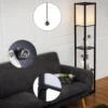 3-Ebene Standleuchte Regal Moderne Stehlampe Bodenlampe 26 x 26 x 160 cm Schwarz