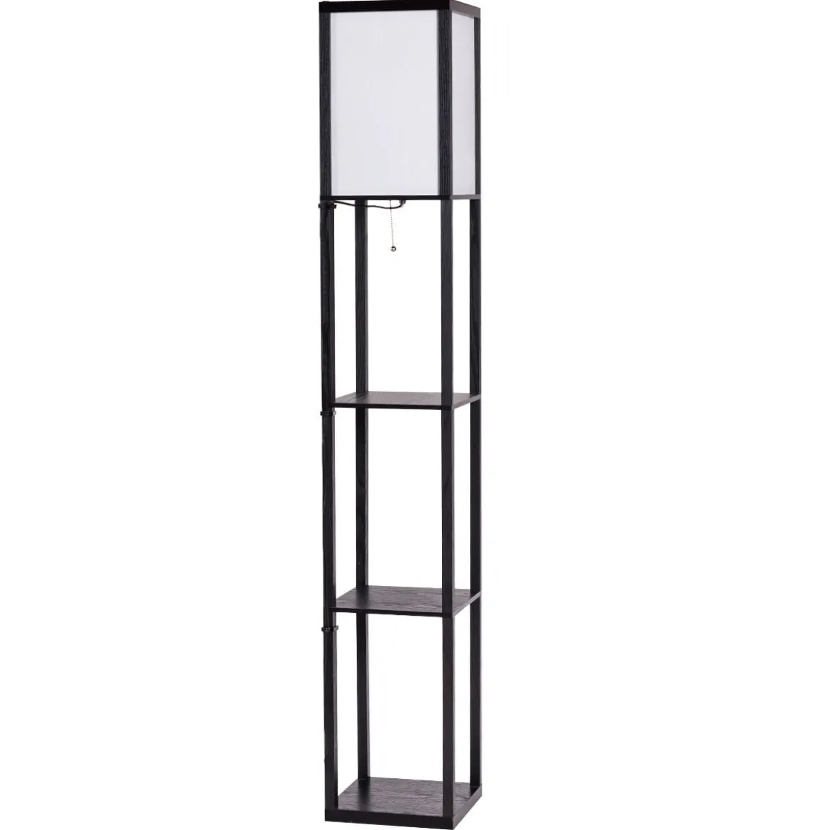3-Ebene Standleuchte Regal Moderne Stehlampe Bodenlampe 26 x 26 x 160 cm Schwarz