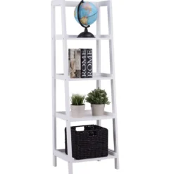4-Ebene Weiß Standregal Bücherregal Pflanzenregal 44 x 38 x 140 cm