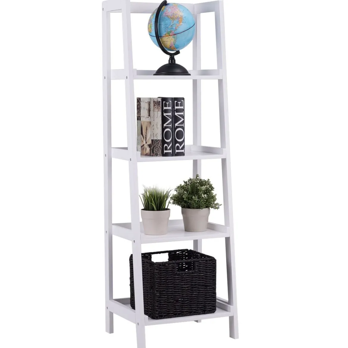 4-Ebene Weiß Standregal Bücherregal Pflanzenregal 44 x 38 x 140 cm