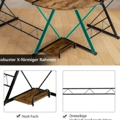 Eckschreibtisch L-Förmiger Computertisch aus Holz 147 x 112 x 79 cm Braun