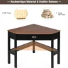 Eckschreibtisch mit Schublade & 2 Ablagen Holz-Eckschreibtisch 75 x 75 x 76 cm Braun + Schwarz