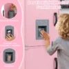 Eckspielküche Küchen-Spielset mit Dunstabzugshaube Eismaschine Mikrowelle Backofen Waschmaschine Rosa