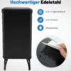 Edelstahl-Mülleimer 50 L Automatischer Bewegungssensor-Abfalleimer mit offener Deckel 33,5 x 26 x 83,5 cm Schwarz