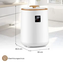 Eimer Handtuchwärmer für das Badezimmer 18 L großer Deckenwärmer mit LED-Anzeige Weiß
