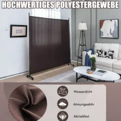 Einzelner Raumteiler mit einem Panel Breiter Sichtschutz 184 x 30 x 184 cm