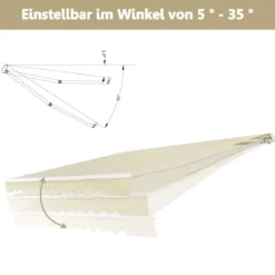Einziehbare Markise Aluminium Terrassen Sonnenschutz Balkonmarkise Sonnenschutz 2,5 x 2 m Beige