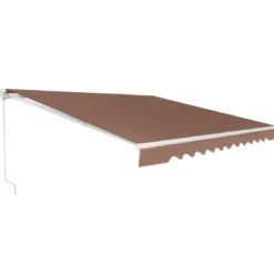 Einziehbare Markise Aluminium Terrassen Sonnenschutz mit Kurbelgriff 3,6 m × 3 m