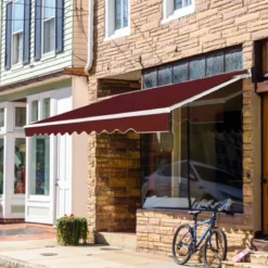 Einziehbare Markise Aluminium Terrassen Sonnenschutz mit Kurbelgriff 3,6 m × 3 m