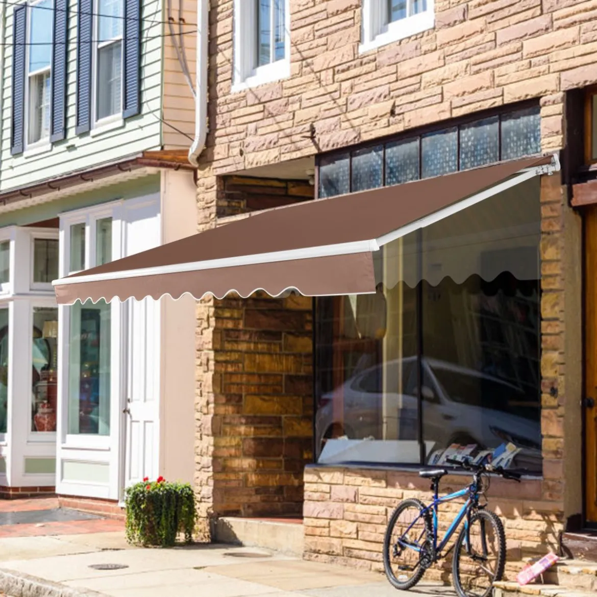 Einziehbare Markise Aluminium Terrassen Sonnenschutz mit Kurbelgriff 3,6 m × 3 m