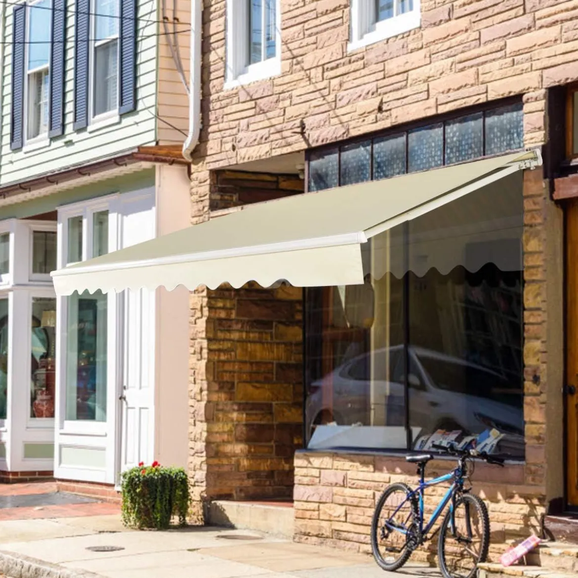 Einziehbare Markise Aluminium Terrassen Sonnenschutz mit Kurbelgriff 3,6 m × 3 m