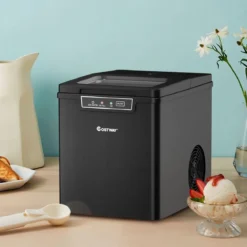 Eiswürfelmaschine Eiswürfelbereiter inkl. Eiswürfelschaufel 1,85 L Wassertank 35 x 25 x 29,5 cm Schwarz