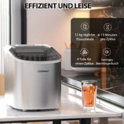 Eiswürfelmaschine 2,2 L Eiswürfelmaschine mit Kugelförmigen Eiswürfeln 24,5 x 35,5 x 32 cm Splitter