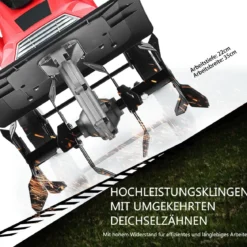 Elektrische Bodenfräse und Grubber Elektro Bodenhacke Bodenfräse Gartenfräse rot und schwarz