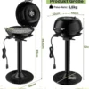 Elektrischer BBQ-Grill tragbarer Standgrill mit abnehmbarem antihaftbeschichtetem Grillrost Elektrogrill Schwarz
