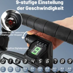 Elektrischer Golf-Pushcart mit Verstellbarem Griff & 9-Gang Einstellungen 3-Rad Golf-Trolley Schwarz