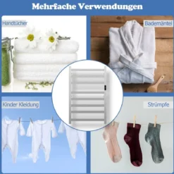Elektrischer Handtuchwärmer mit 8 Stunden Timer & Überhitzungsschutz & Wasserdicht 50 x 11 x 70 cm