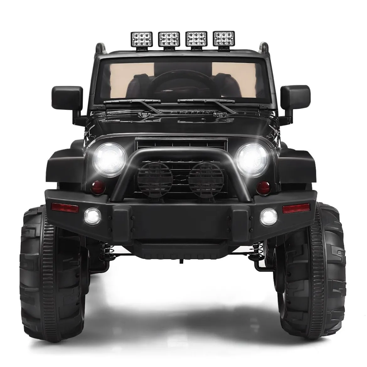 Elektrischer Jeep 12 V Kinderauto mit 2,4 G-Fernbedienung Elektroauto mit Musik Schwarz