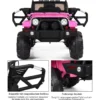 Elektrischer Jeep 12 V Kinderauto mit 2, 4 G-Fernbedienung Elektroauto mit Musik Rosa