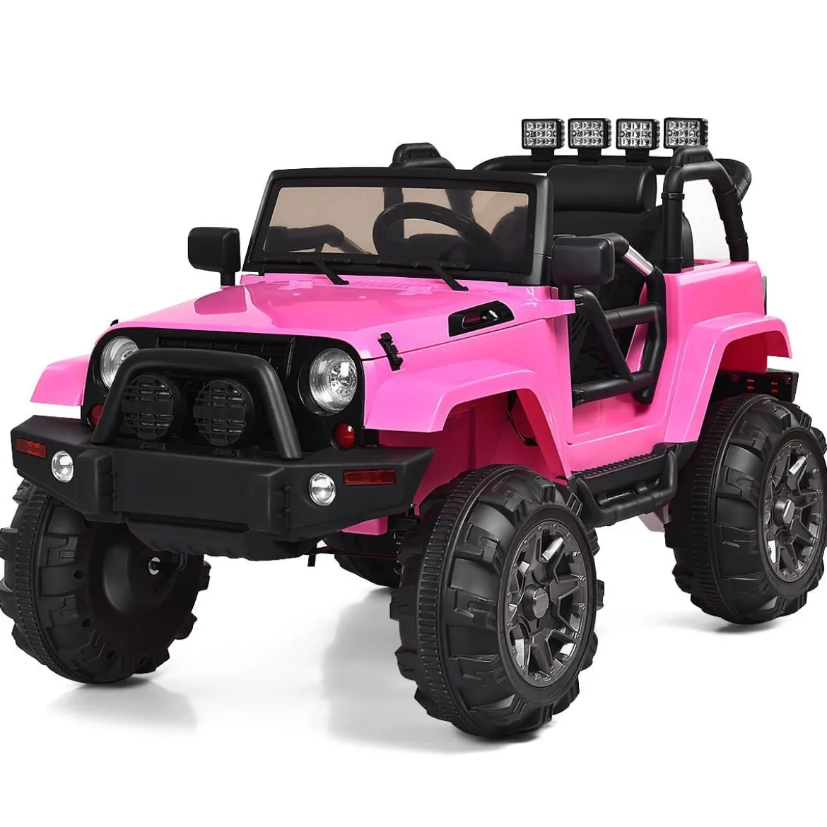 Elektrischer Jeep 12 V Kinderauto mit 2, 4 G-Fernbedienung Elektroauto mit Musik Rosa
