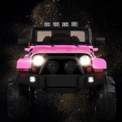 Elektrischer Jeep 12 V Kinderauto mit 2, 4 G-Fernbedienung Elektroauto mit Musik Rosa