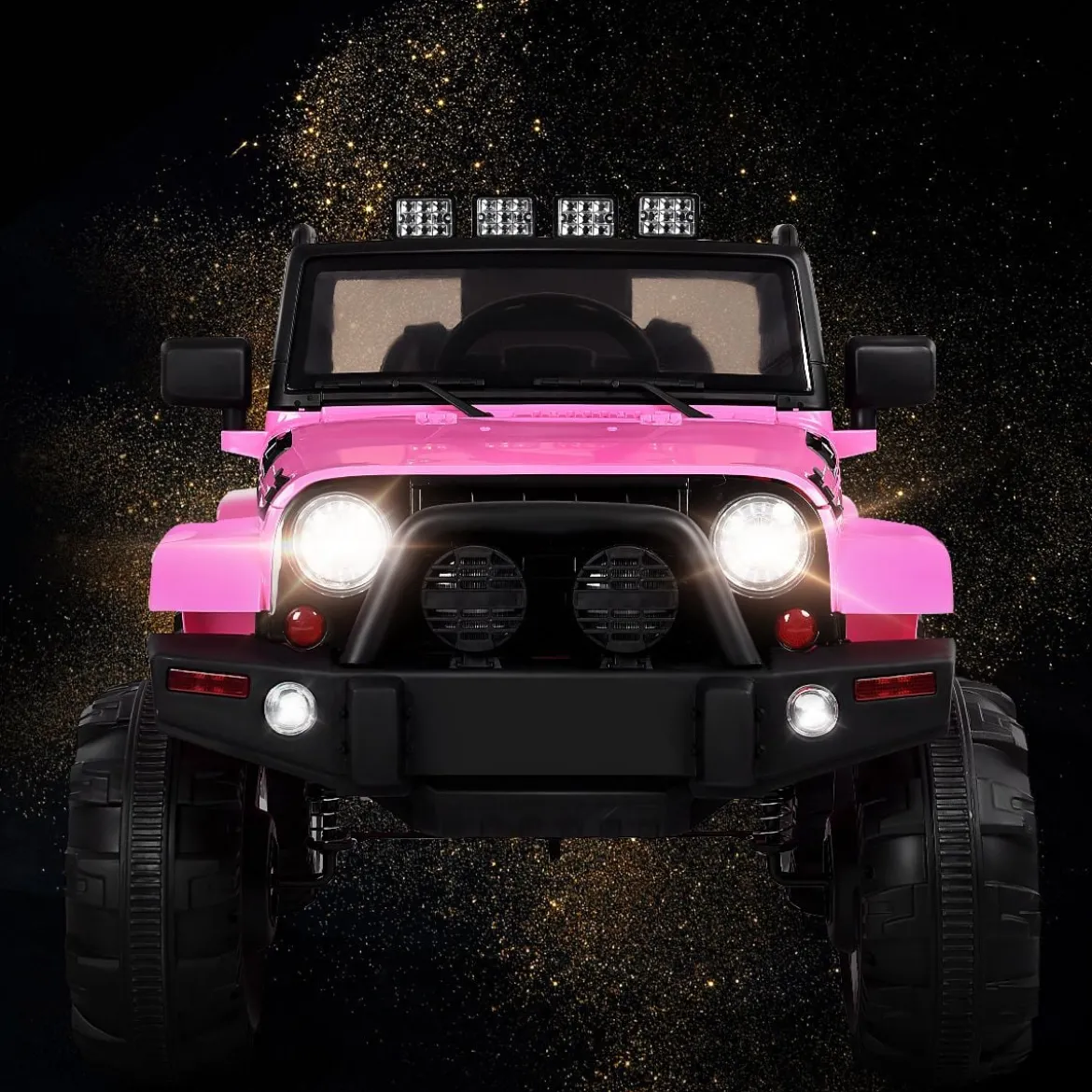 Elektrischer Jeep 12 V Kinderauto mit 2, 4 G-Fernbedienung Elektroauto mit Musik Rosa