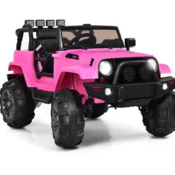 Elektrischer Jeep 12 V Kinderauto mit 2, 4 G-Fernbedienung Elektroauto mit Musik Rosa