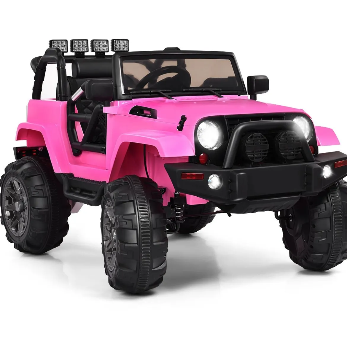 Elektrischer Jeep 12 V Kinderauto mit 2, 4 G-Fernbedienung Elektroauto mit Musik Rosa
