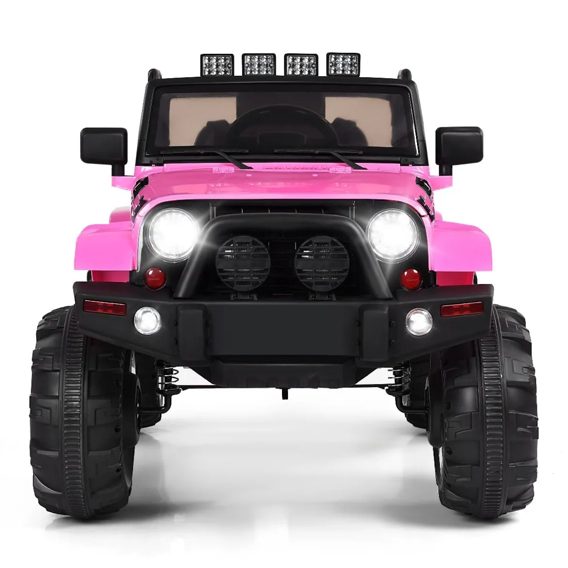 Elektrischer Jeep 12 V Kinderauto mit 2, 4 G-Fernbedienung Elektroauto mit Musik Rosa