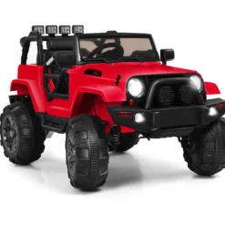 Elektrischer Jeep 12 V Kinderauto mit 2, 4 G-Fernbedienung Elektroauto mit Musik Rot