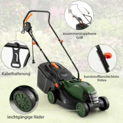 Elektrischer Rasenmäher mit Kabel & 10 Ampere Motor 115 x 40,5 x 88,5 cm