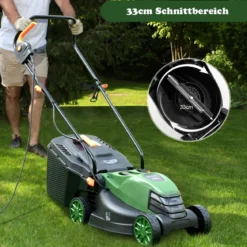 Elektrischer Rasenmäher mit Kabel & 10 Ampere Motor 115 x 40,5 x 88,5 cm