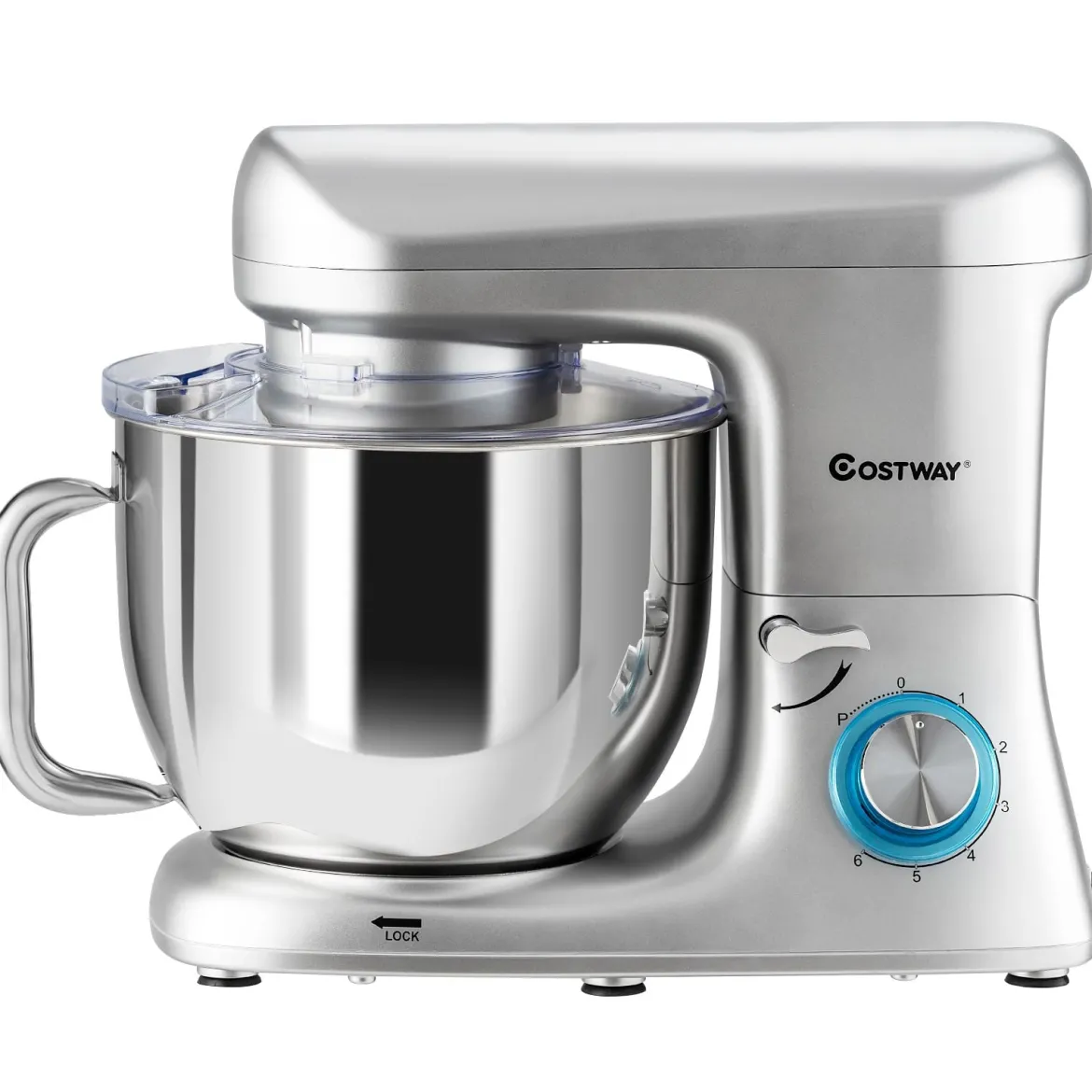 Elektrischer Standmixer mit kippbarem Kopf 1400W Kupfermotor 37 x 19 x 33 cm Silber