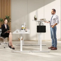 Elektrischer Stehschreibtisch mit 3 Memory-Höhen Sit Stand Schreibtisch Höhenverstellbarer Computertisch
