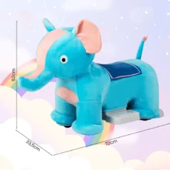 Elektrisches Aufsitzspielzeug in Tierform Plüschauto Spielzeugauto für Kinder ab 3 Jahre Blau