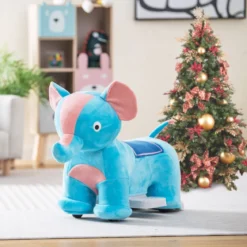 Elektrisches Aufsitzspielzeug in Tierform Plüschauto Spielzeugauto für Kinder ab 3 Jahre Blau
