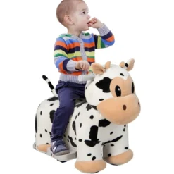 Elektrisches Aufsitzspielzeug in Tierform Plüschauto Spielzeugauto für Kinder ab 3 Jahre Weiß