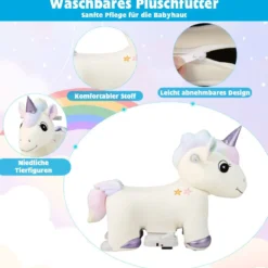 Elektrisches Aufsitzspielzeug in Tierform Plüschauto Spielzeugauto für Kinder ab 3 Jahre Beige
