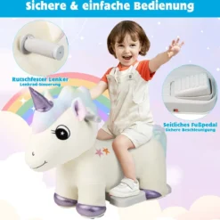 Elektrisches Aufsitzspielzeug in Tierform Plüschauto Spielzeugauto für Kinder ab 3 Jahre Beige