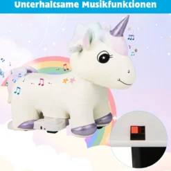 Elektrisches Aufsitzspielzeug in Tierform Plüschauto Spielzeugauto für Kinder ab 3 Jahre Beige
