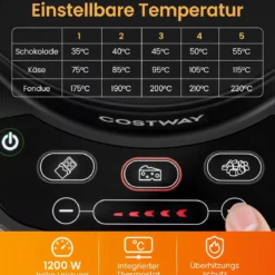 Elektrisches Fondue-Set 1200W Fonduetopf Set mit Abnehmbarem 3L Edelstahltopf