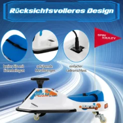 Elektrisches Gokart für Kinder 24-V-Driftauto für Kinder mit 360°-Drehung Rennauto für Kleinkinder Blau