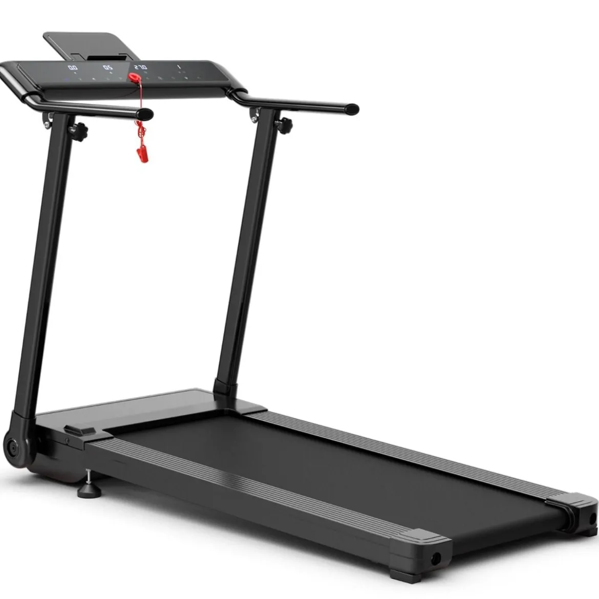 Elektrisches Laufband mit 2 Modi 12 Programmen LED-Touchscreen klappbar und rollbar bis 90 kg belastbar Fitnessgerät